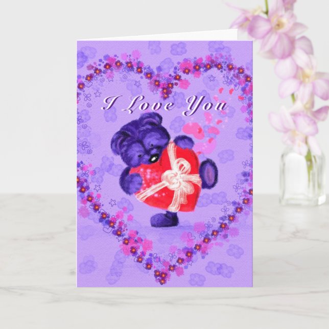 Cute Beart con tarjeta El día de San Valentín de r (Orquídea)
