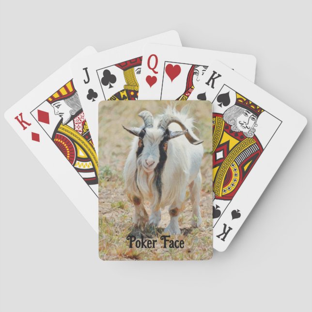 Cute Billy Goat Poker Face Juega Cartas (Reverso)