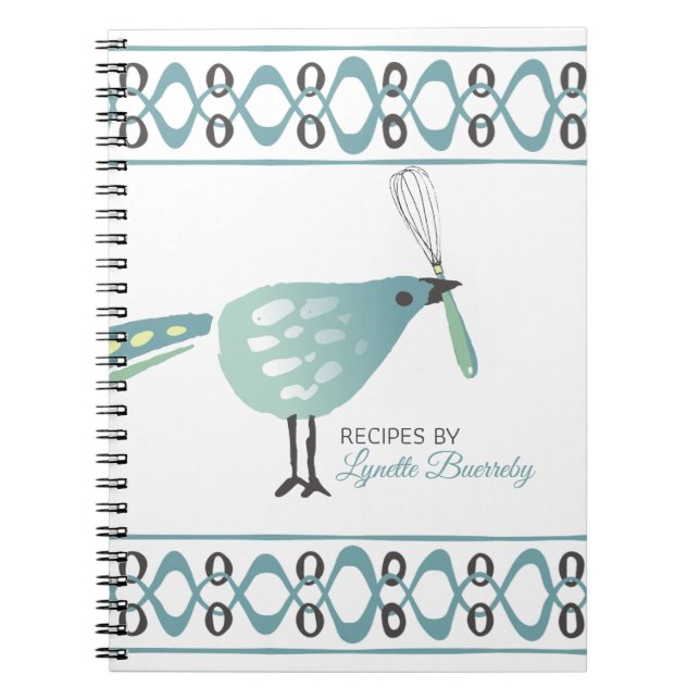 Cute bird cocina whisky receta de cuaderno libro d (Frente)