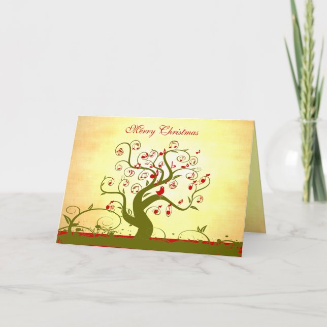 Cute Bird Swirl Tree Regalos e Invitaciones (Anverso)