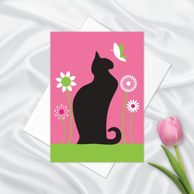 Cute Black Cat Blank Note Card (Subido por el creador)
