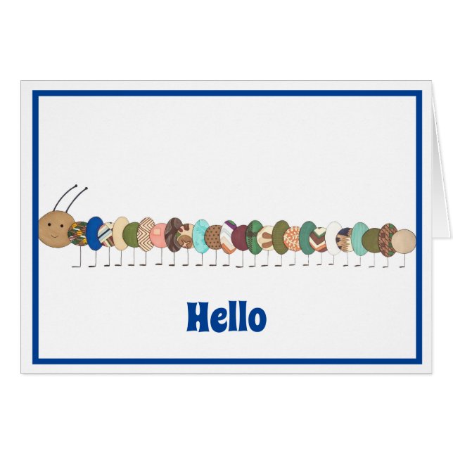 Cute Blank Notecard-Caterpillar #1-Personalízalo! (Anverso (Horizontal))
