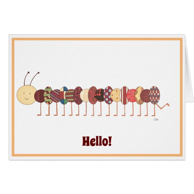 Cute Blank Notecard-Caterpillar #2-Personalízalo! (Anverso (Horizontal))