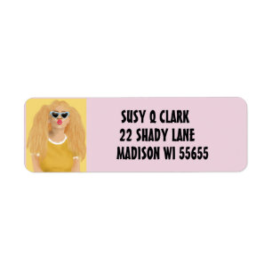 CUTE BLOND POP ART CHICA RETORNO ETIQUETAS DE DIRE