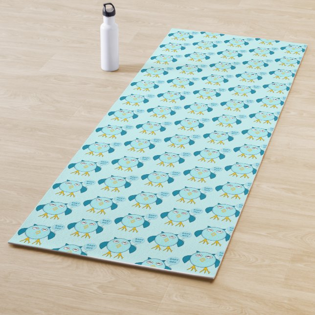 Cute Blue Baby Boy Yoga Mat (In situ)