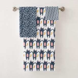 Cute Blue Cats, Hearts y Polkadots