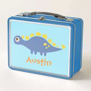Cute Blue Stegosaurus Dinosaur Kids Personalizados
