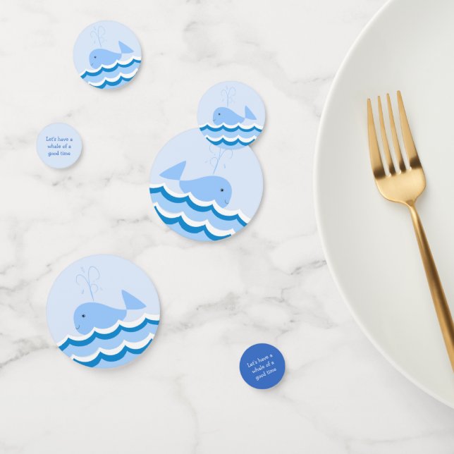 Cute Blue Whale Baby Shower Confetti (Grupo)