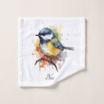Cute Bluetit en una sucursal, personalizado