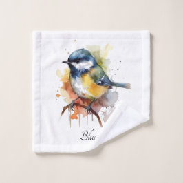 Cute Bluetit en una sucursal, personalizado