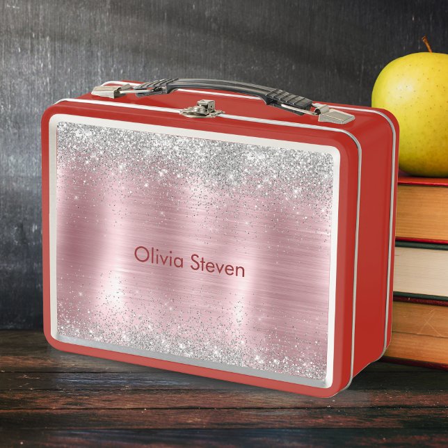 Cute blush silver faux glitter monogram (Subido por el creador)