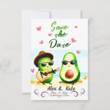 Cute Boda de aguacate Salva la Invitación de fecha