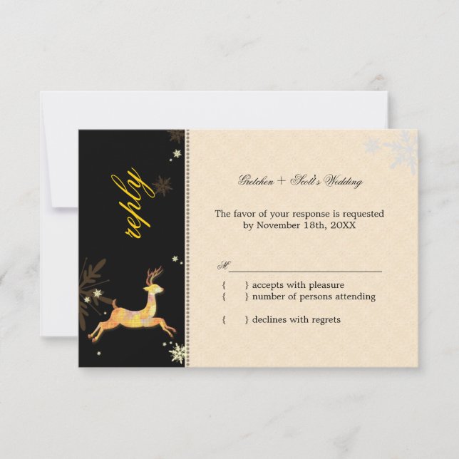 Cute Boda Invernal RSVP (Anverso)