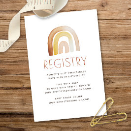 Cute Boho Rainbow Baby Shower Tarjeta de gabinete