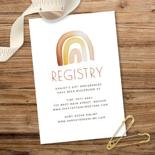 Cute Boho Rainbow Baby Shower Tarjeta de gabinete 