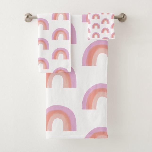 Cute Boho Rainbow Pattern Pintura de Coral Púrpura (In situ)