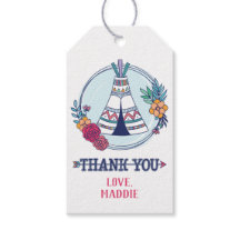 Cute Boho Tribal Gracias Etiqueta De Favor