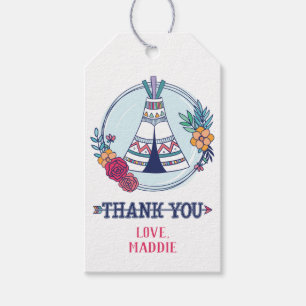 Cute Boho Tribal Gracias Etiqueta De Favor
