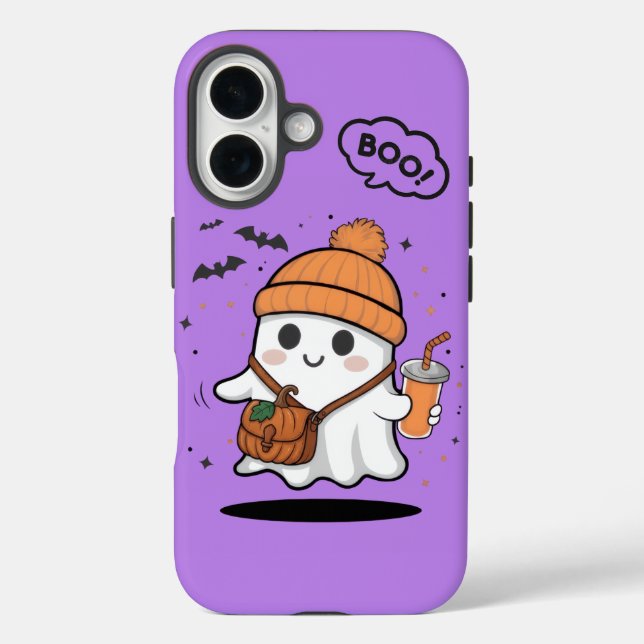 Cute Boo Fantasma Chica Funda para iPhone 16 – Kaw (Reverso )