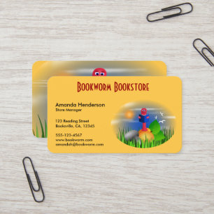 Cute Book Store Bookworm Tarjetas de visita