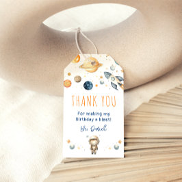 Cute Boy Astronauta Space Birthday Gift Etiqueta
