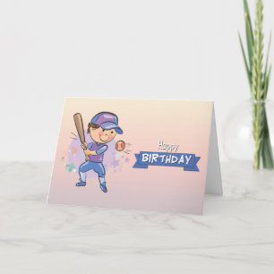 Cute Boy Jugando La Tarjeta De Cumpleaños Del Béis