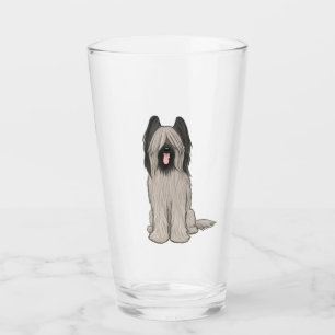 Cute Briard Cartoon Dog Bebe Vidrio