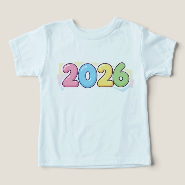 Cute Bubble 2026 Typography – Candy Gloss Pastel  (Diseño delantero )
