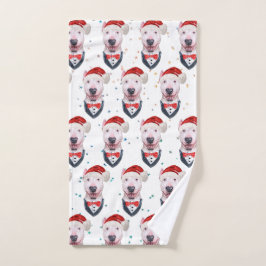 Cute Bull Terrier Dog Christmas Pattern
