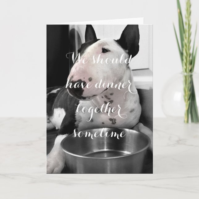 Cute Bull Terrier Foto Tarjeta de felicitación "Di (Anverso)