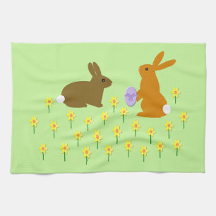 Cute Bunnies de Pascua y toalla de cocina de Daffo