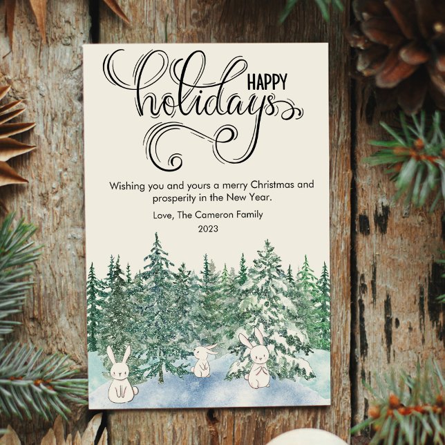 Cute Bunnies Woods Pet Lover Navidad Plana (Subido por el creador)