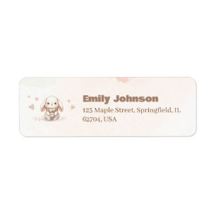 Cute bunny baby shower  Etiqueta de remitente