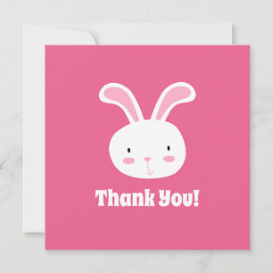 Cute Bunny Gracias Tarjeta