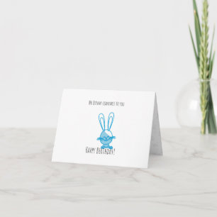Cute Bunny plegado tarjeta de cumpleaños para niño