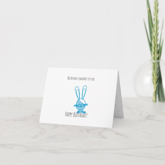 Cute Bunny plegado tarjeta de cumpleaños para niño (Anverso)