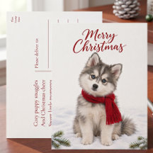 Cute cachorro Pomsky Navidad Amante de Perros