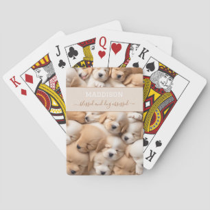 Cute cachorros Perro Lover Nombra Cartas de juego