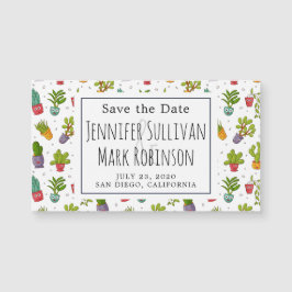 Cute Cactus Fun Succulents Pattern Save the Date