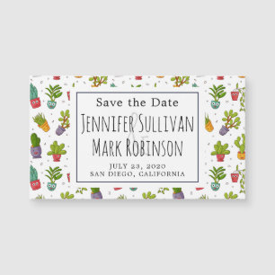 Cute Cactus Fun Succulents Pattern Save the Date