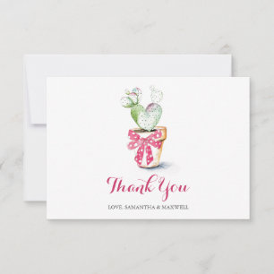 Cute Cactus Watercolor Tarjeta de agradecimiento d