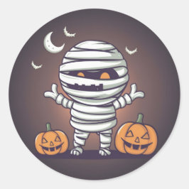 Cute calcomanía de momia ilustración Halloween