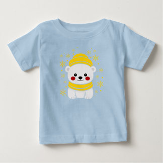 Cute Camisa de bebé de oso polar de invierno