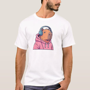 Cute Camiseta de Dibujos Animados Retro de Capybar