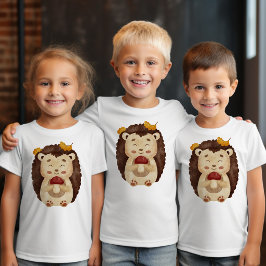 Cute Camiseta de Erizo de Otoño del Bosque para Ni