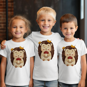 Cute Camiseta de Erizo de Otoño del Bosque para Ni