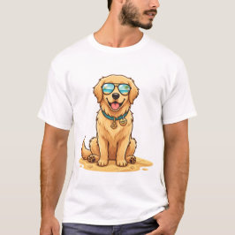 Cute Camiseta de Gafas de Sol de Golden Retriever 