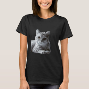 Cute Camiseta de gato doméstico de pelo corto para