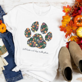Cute Camiseta de Huella de Pata de Otoño para Aman