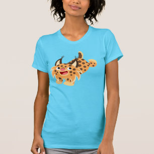 Cute Camiseta de Mujer con Bobcat de Dibujos Anima
